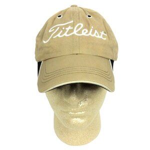 Titleist Adjustable Khaki Golf Hat With Embroidered Logo & Curved Bill